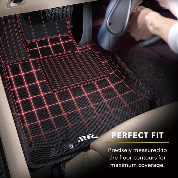 3D Maxpider 08-15 Mitsubishi Lancer Evolution X Kagu 1st 2nd Row - Floor Mat Set (Black)